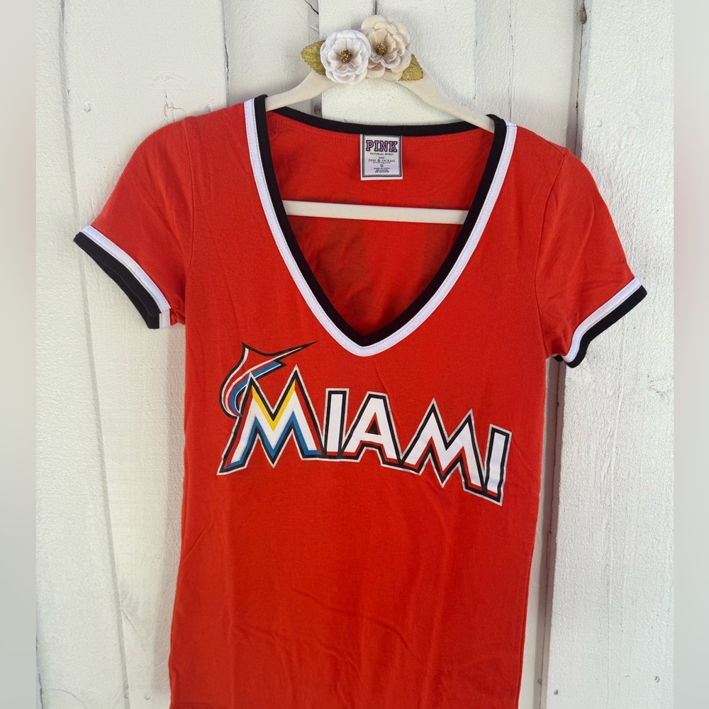 Miami Marlins bright orange shirt from Pjnk Victoria’s Secret